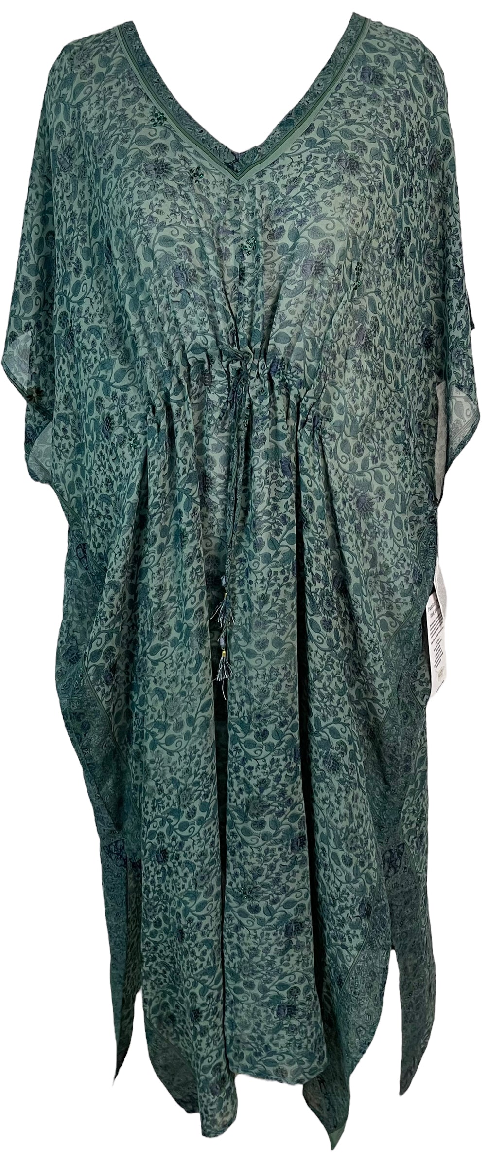 PRG6377 Sheer Avatar Pure Silk Maxi Kaftan - Velora Luxury Fashion