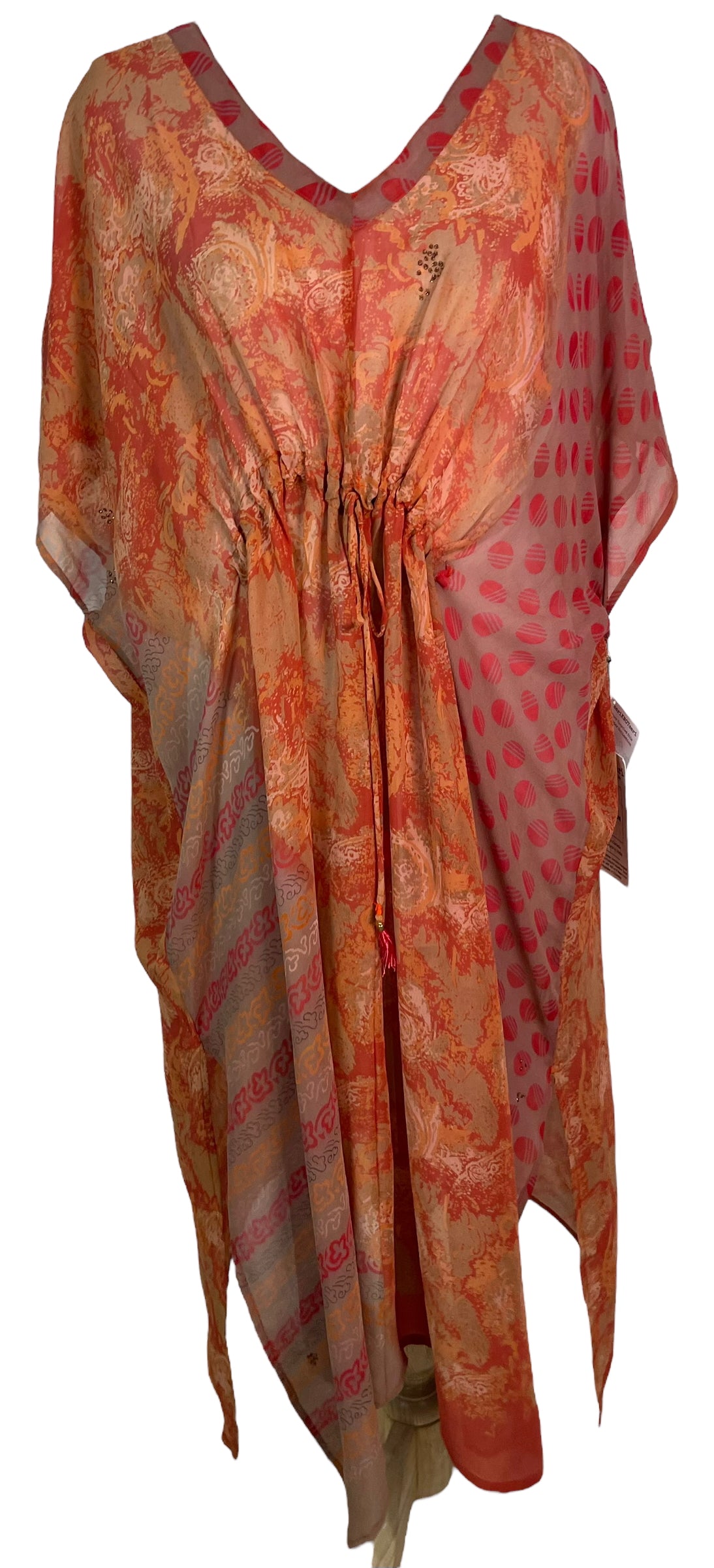 PRG6379 Sheer Avatar Pure Silk Maxi Kaftan - Velora Luxury Fashion
