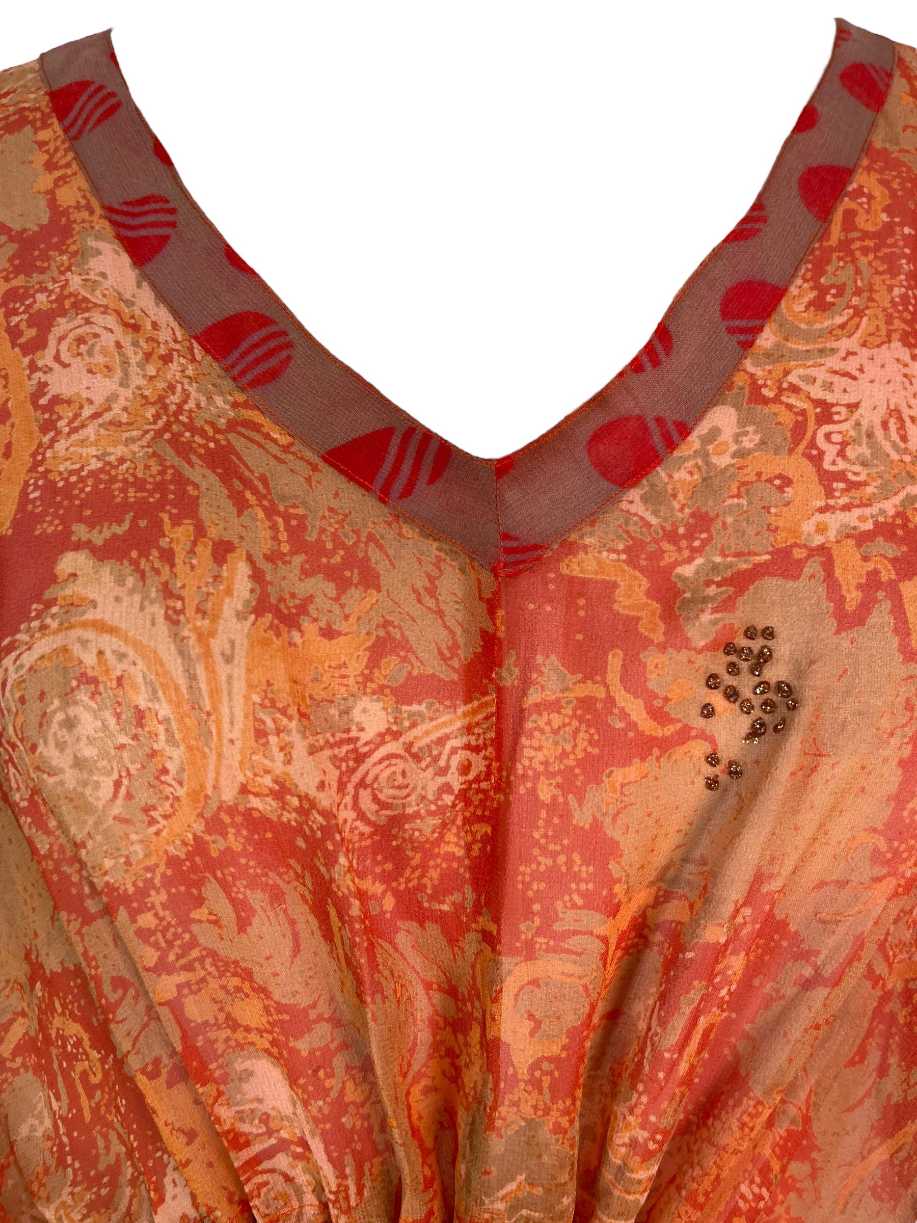PRG6379 Sheer Avatar Pure Silk Maxi Kaftan - Velora Luxury Fashion