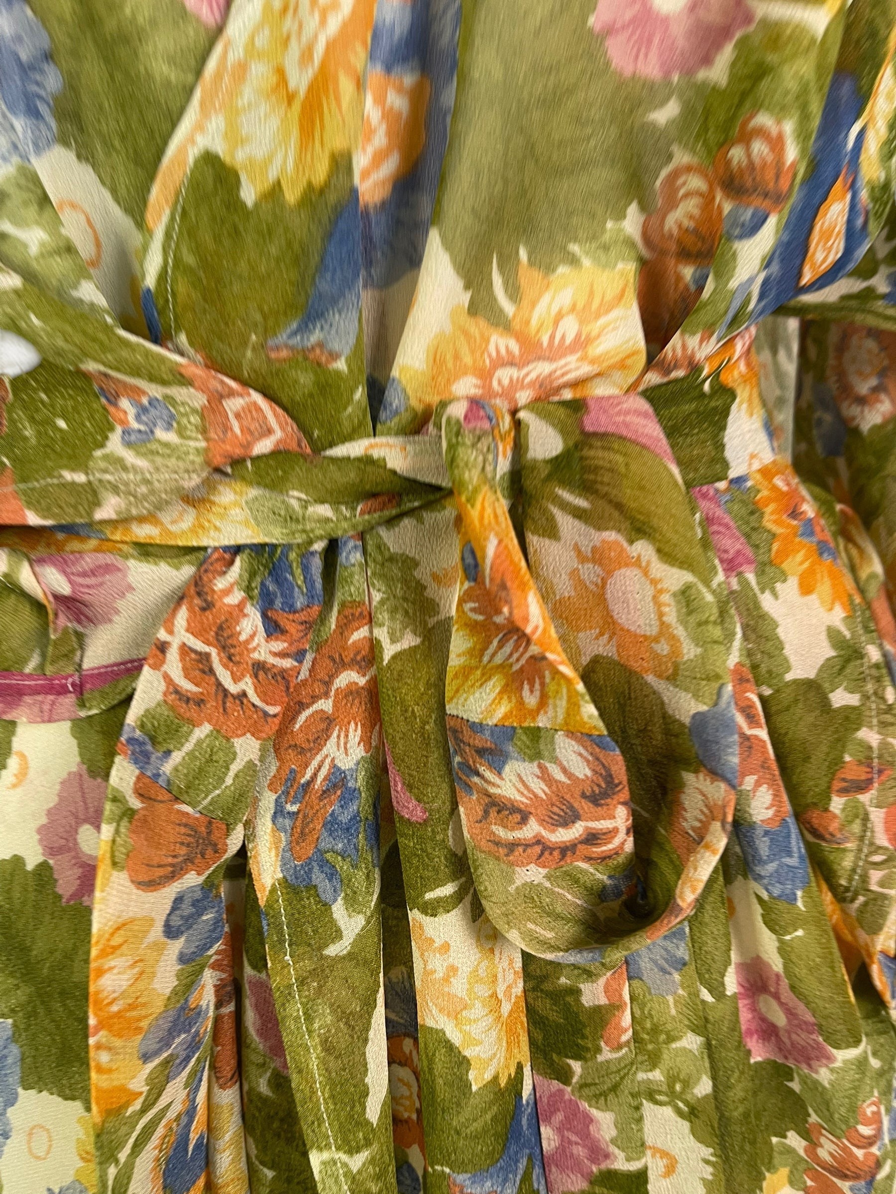 PRG6442 Sheer Avatar Pure Silk Kimono-Sleeved Jacket with Belt - Velora Luxury Fashion