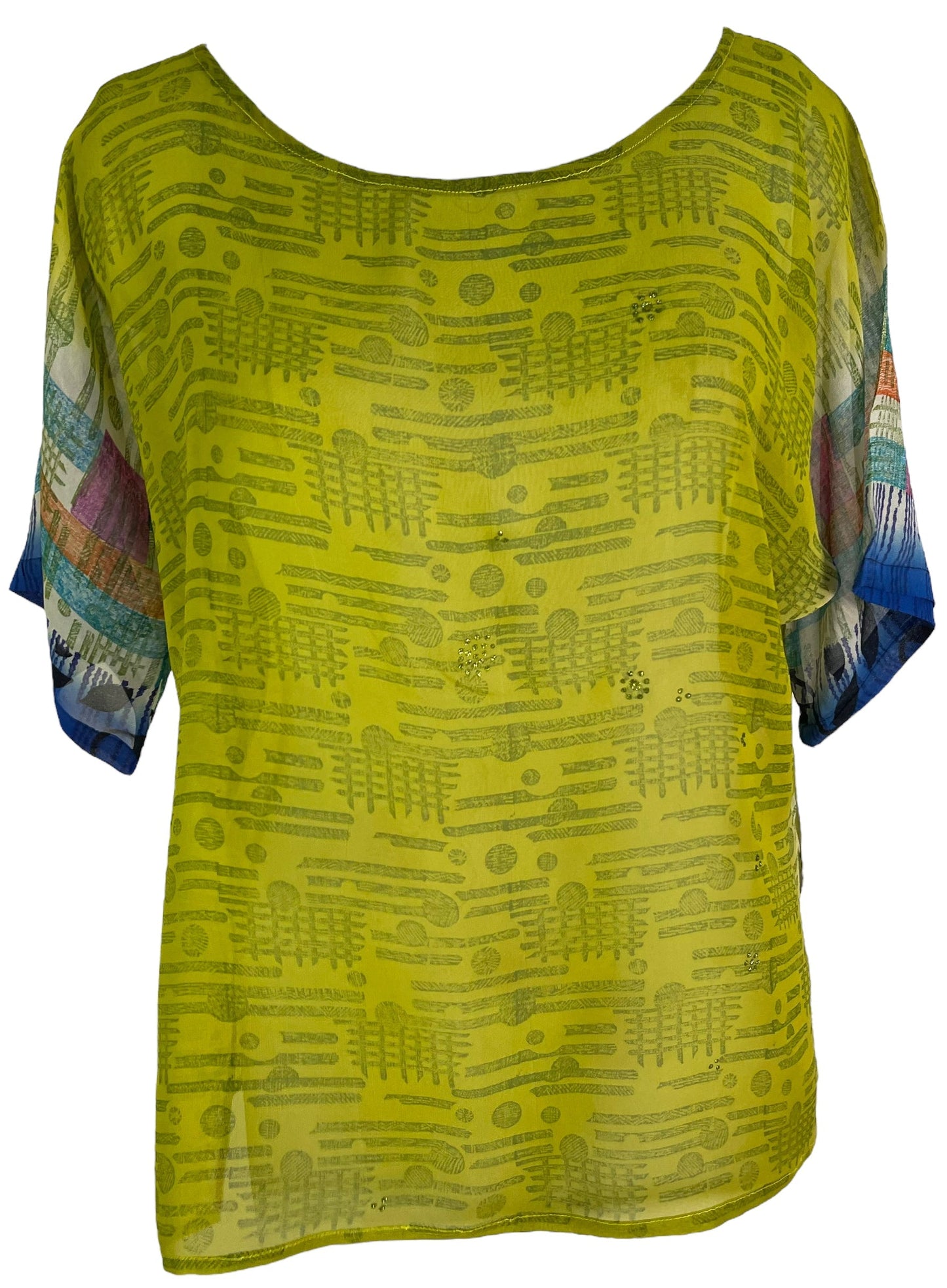 PRG6508 Sheer Avatar Pure Silk Side Slit Top - Velora Luxury Fashion