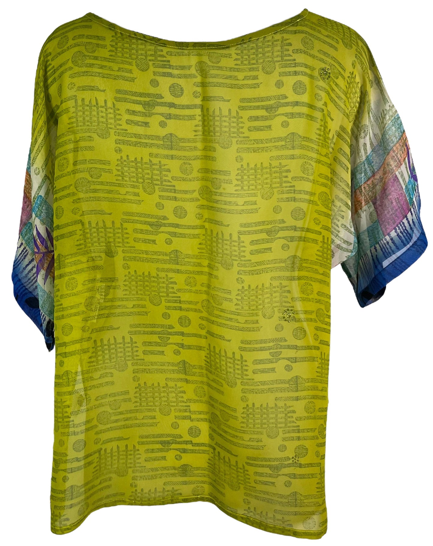 PRG6508 Sheer Avatar Pure Silk Side Slit Top - Velora Luxury Fashion