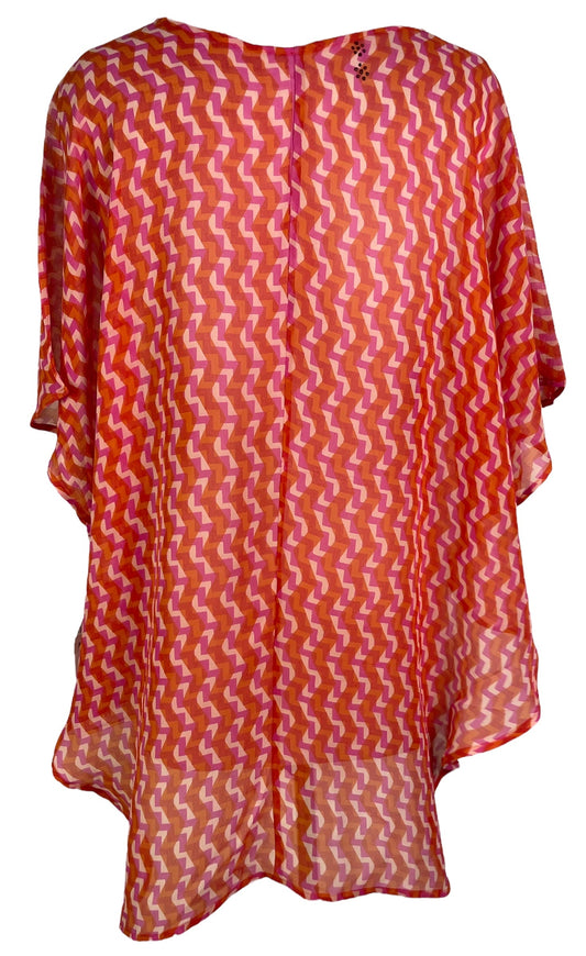 PRG6514 Sheer Avatar Pure Silk Waterfall Top - Velora