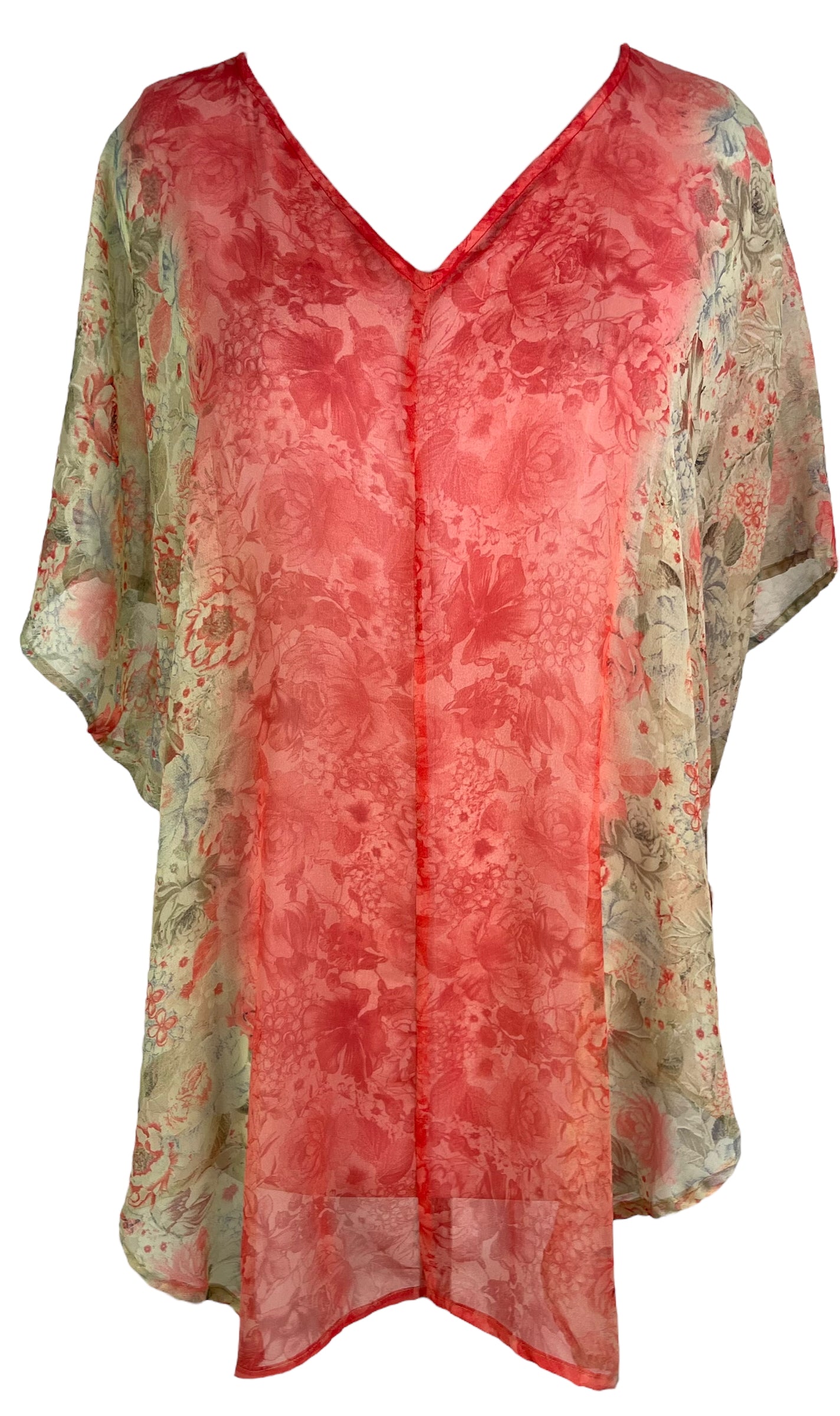 PRG6523 Sheer Avatar Pure Silk Waterfall Top - Velora Luxury Fashion