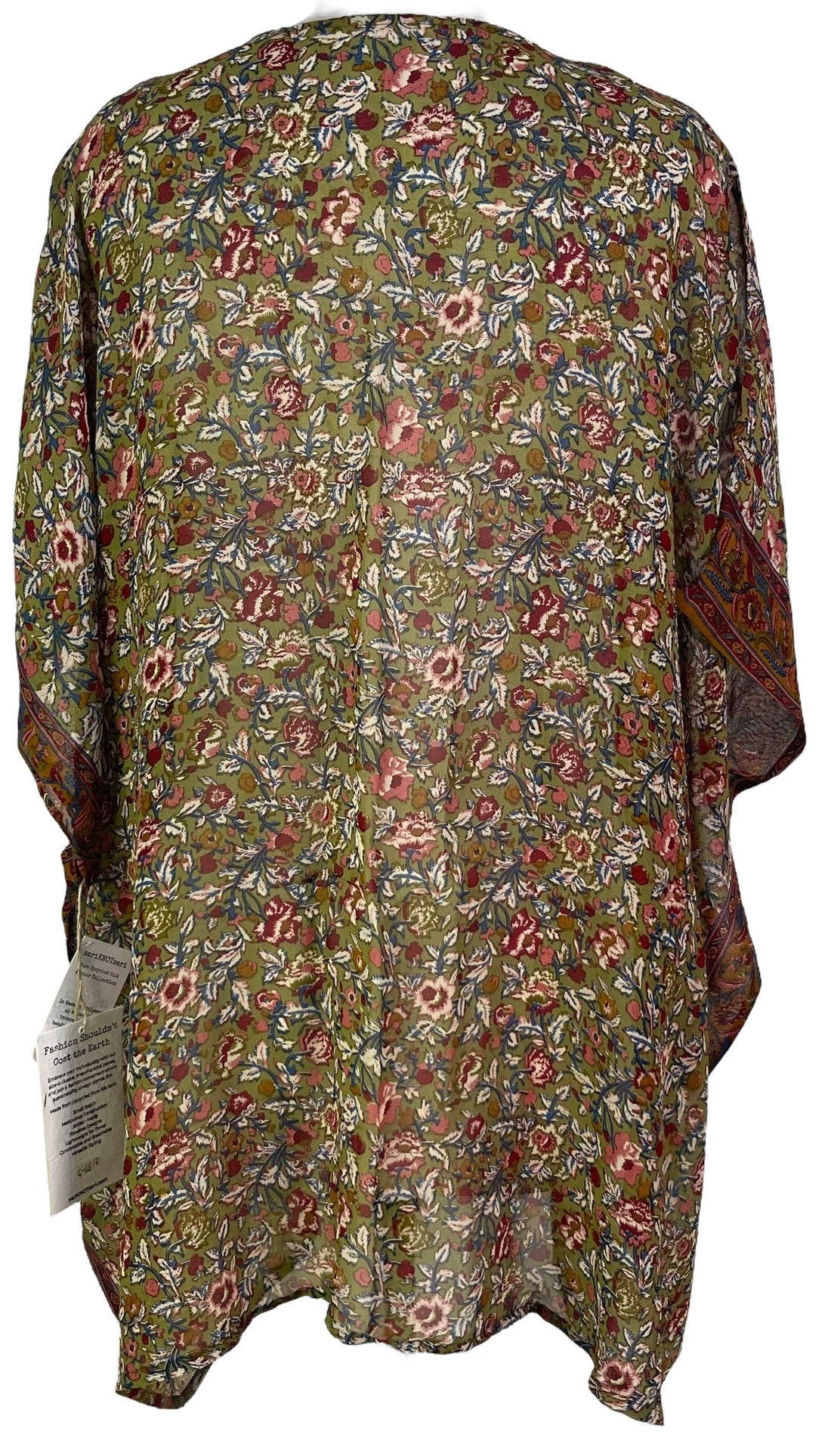 PRG6612 Sheer Avatar Pure Silk Short Kaftan Tunic without Slits - Velora Luxury Fashion