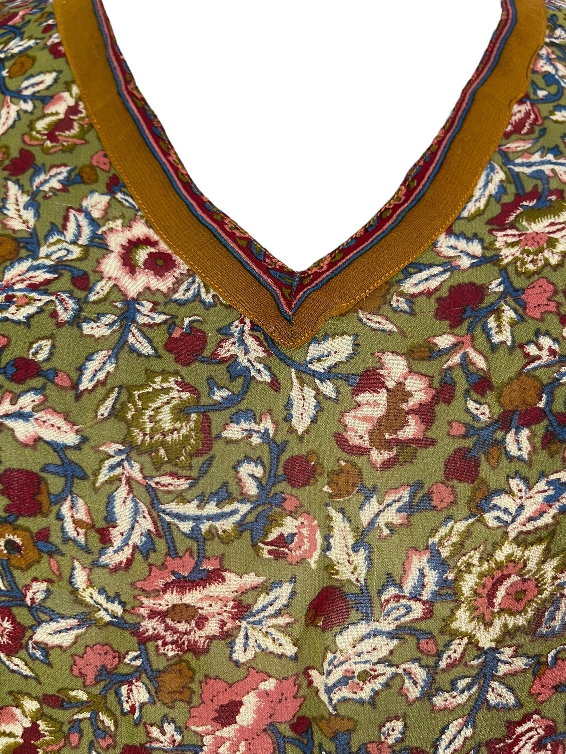 PRG6612 Sheer Avatar Pure Silk Short Kaftan Tunic without Slits - Velora