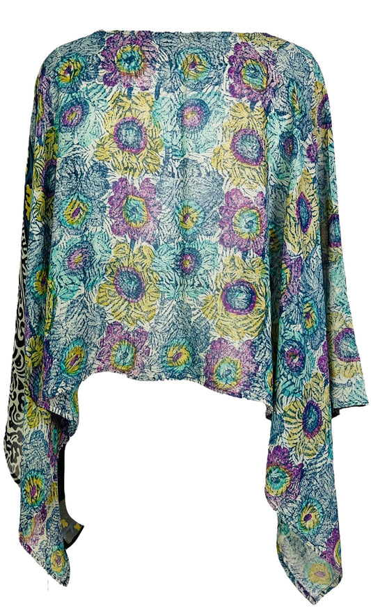 PRG6613 Sheer Avatar Pure Silk Capelet Poncho - Velora Luxury Fashion