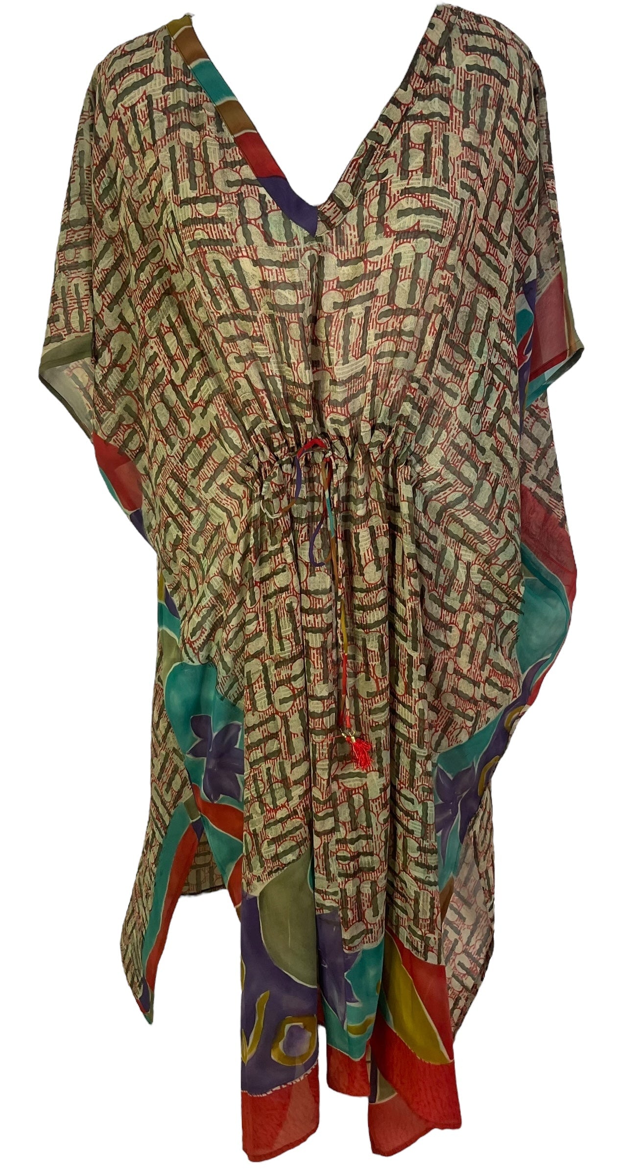 PRG6784 Sheer Avatar Pure Silk Maxi Kaftan - Velora