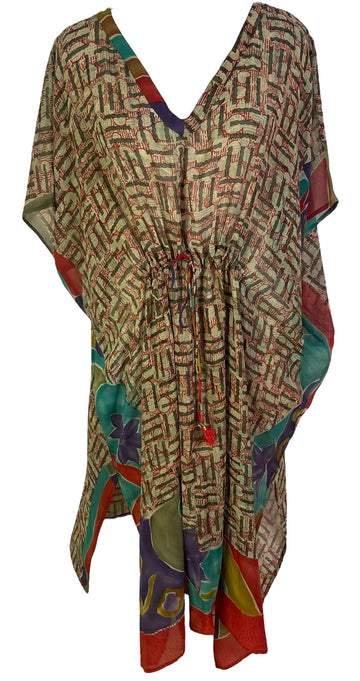 PRG6784 Sheer Avatar Pure Silk Maxi Kaftan - Velora Luxury Fashion