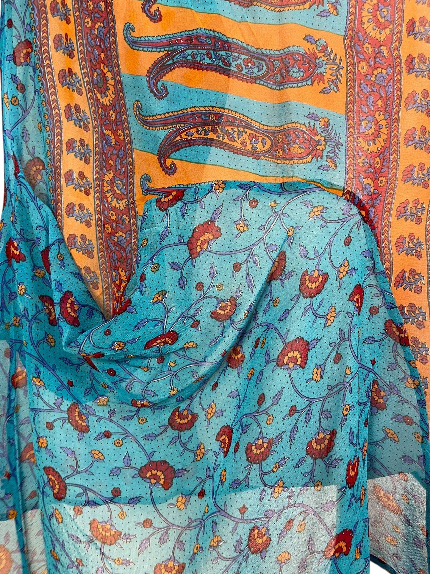 PRG6805 Sheer Avatar Pure Silk Self Pocket Tunic Dress - Velora Luxury Fashion