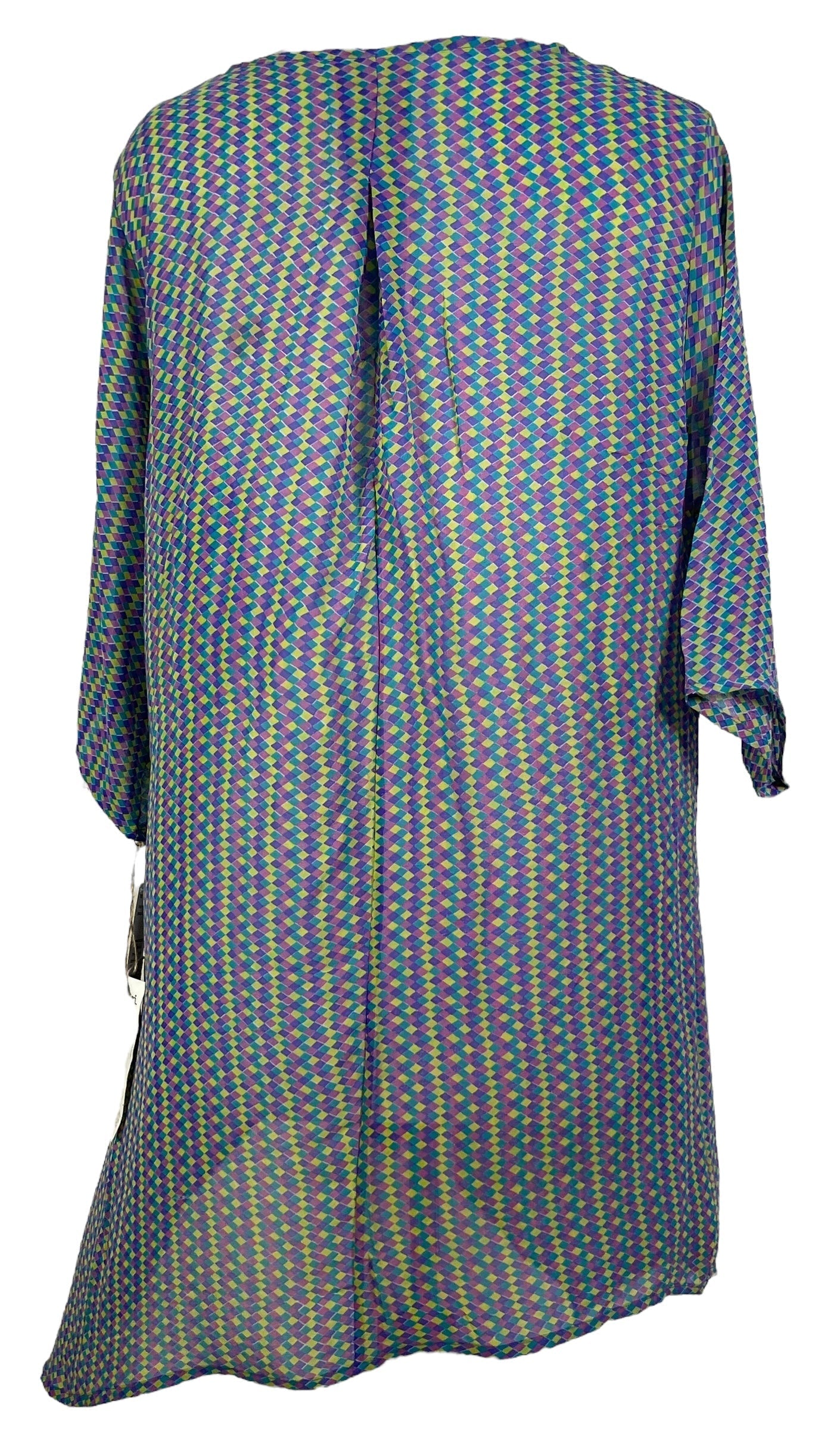 PRG6813 Sheer Avatar Pure Silk Self Pocket Tunic Dress - Velora Luxury Fashion