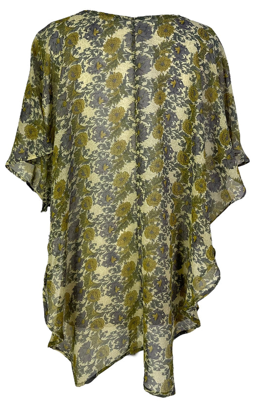 PRG6853 Sheer Avatar Pure Silk Waterfall Top - Velora Luxury Fashion