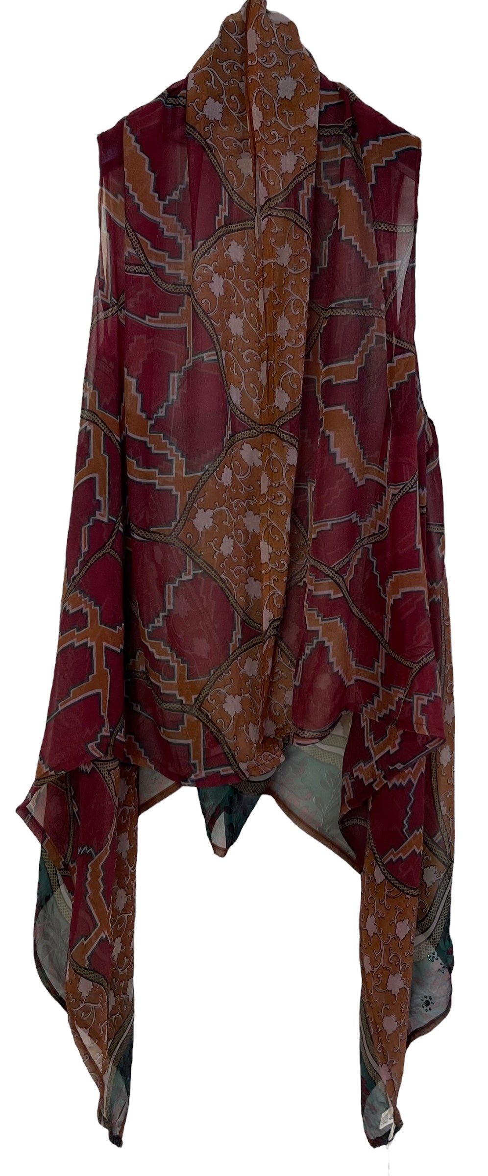 PRG6856 Sheer Avatar Pure Silk Versatile Vest - Velora Luxury Fashion