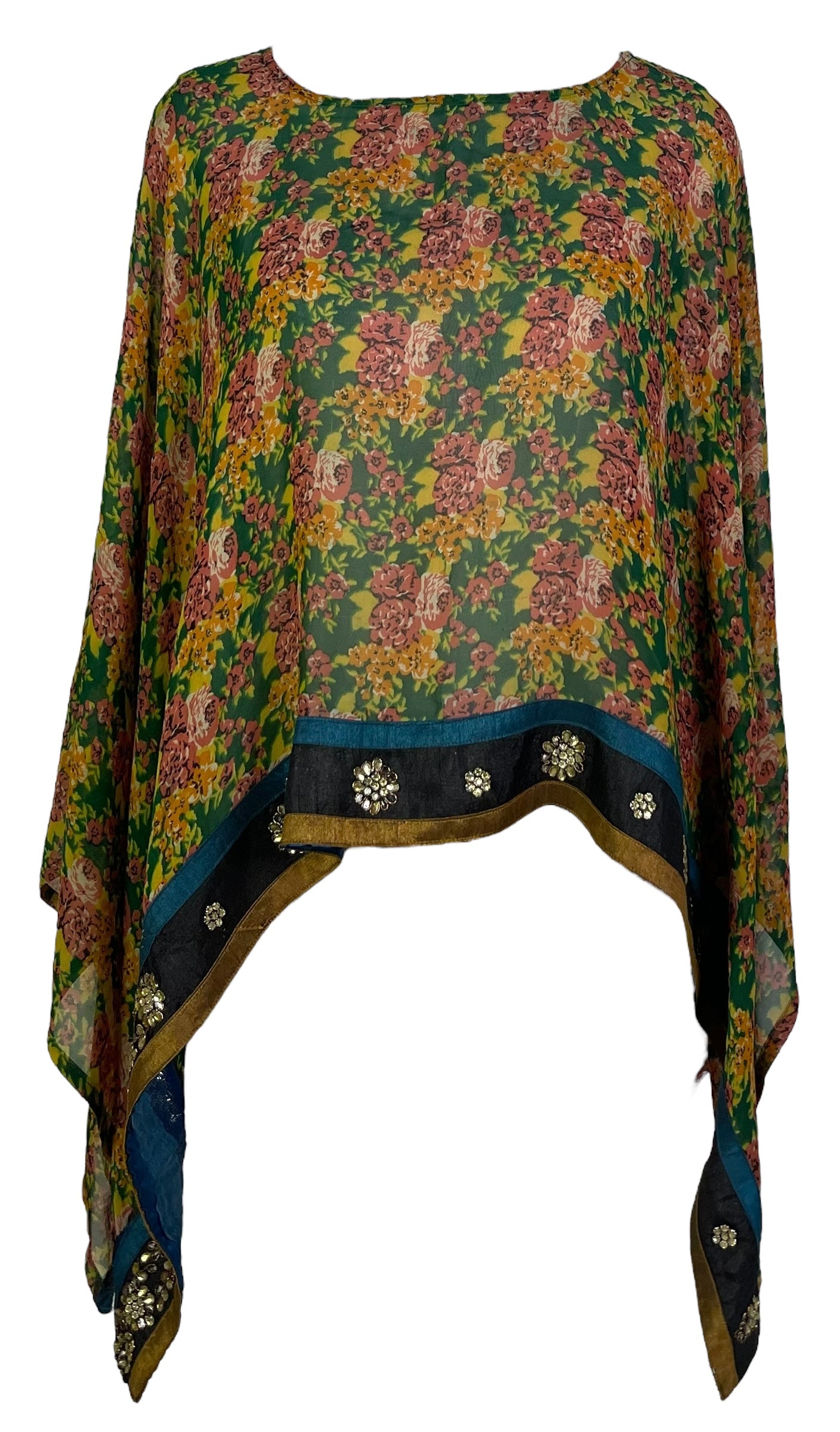 PRG6899 Sheer Avatar Pure Silk Capelet Poncho - Velora