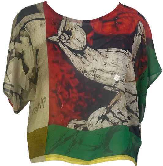 PRG6900 Sheer Avatar Pure Silk Boxy Top - Velora Luxury Fashion