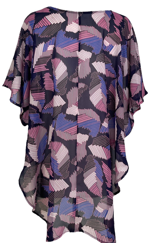 PRG7044 Sheer Sheer Avatar Pure Silk Waterfall Top - Velora Luxury Fashion