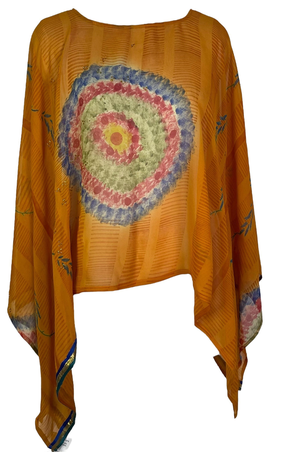 PRG7045 Sheer Avatar Pure Silk Capelet Poncho - Velora Luxury Fashion
