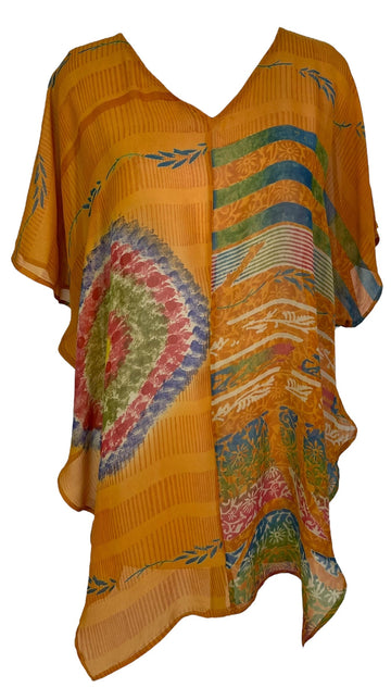 PRG7045 Sheer Avatar Pure Silk Waterfall Top - Velora Luxury Fashion