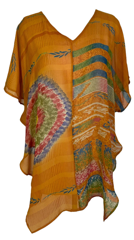 PRG7045 Sheer Avatar Pure Silk Waterfall Top - Velora Luxury Fashion