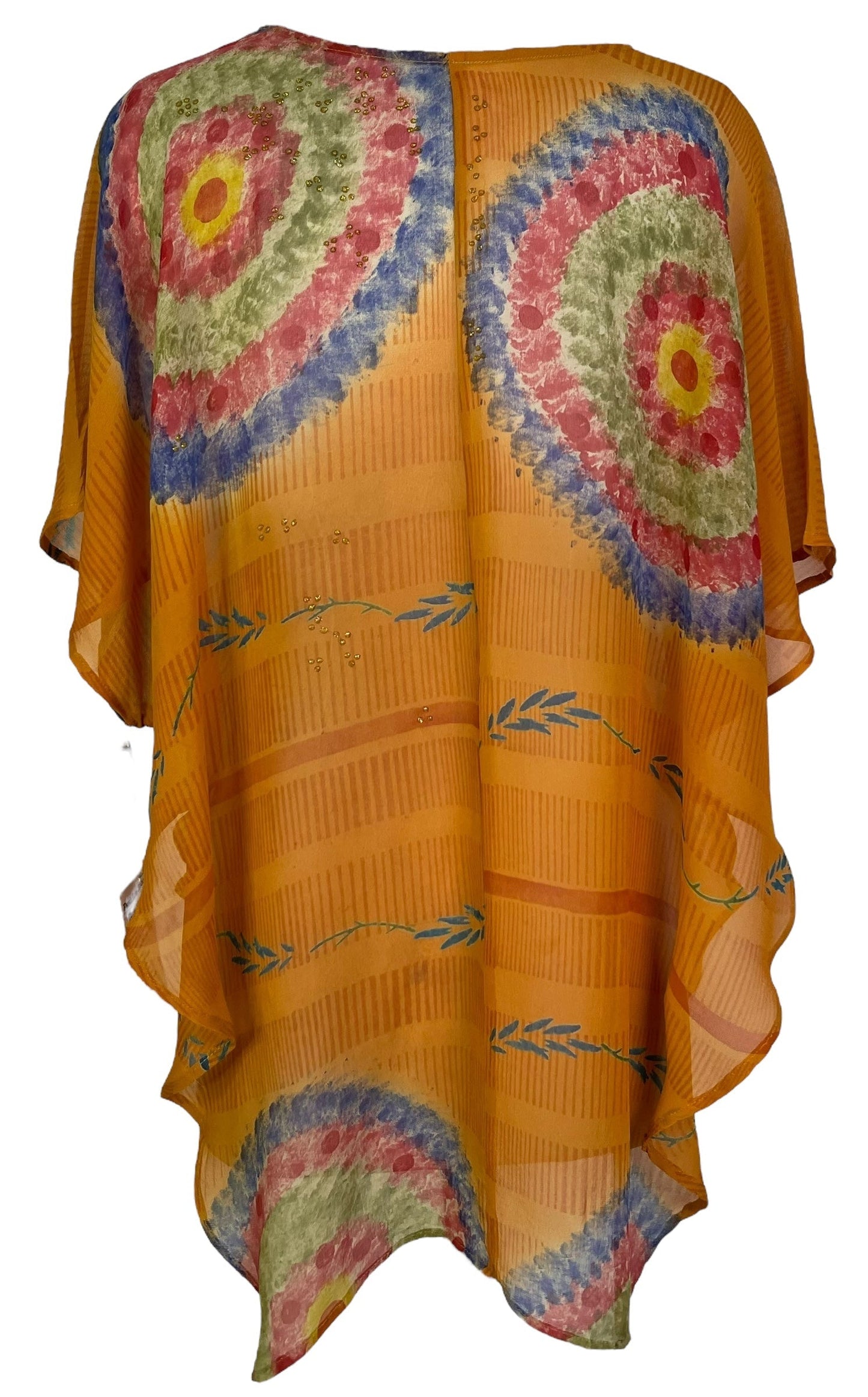 PRG7045 Sheer Avatar Pure Silk Waterfall Top - Velora Luxury Fashion