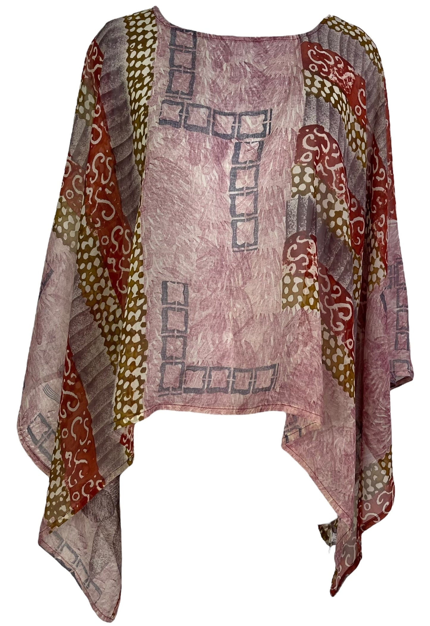 PRG7049 Sheer Avatar Pure Silk Capelet Poncho - Velora Luxury Fashion