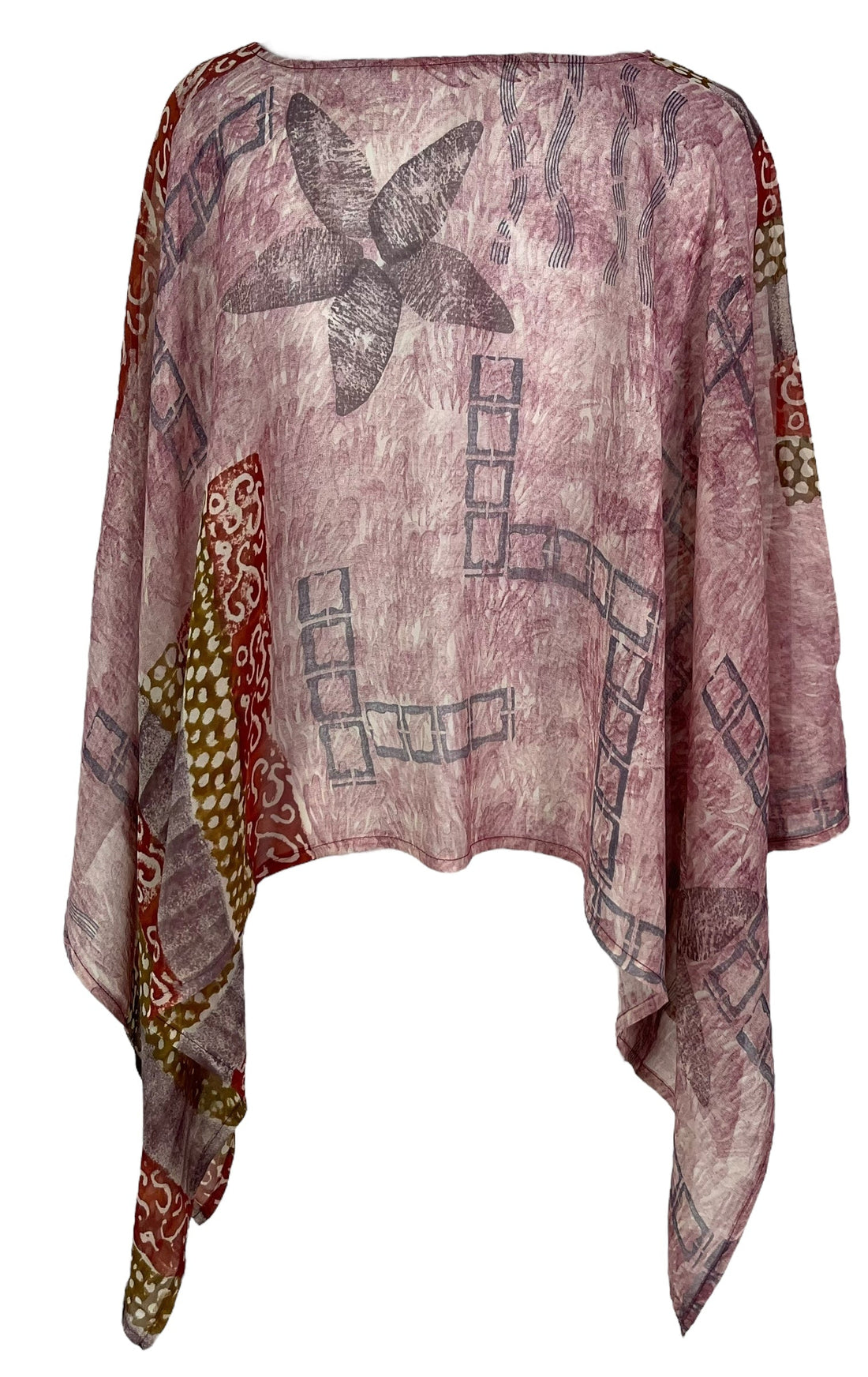 PRG7049 Sheer Avatar Pure Silk Capelet Poncho - Velora Luxury Fashion