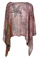 PRG7049 Sheer Avatar Pure Silk Capelet Poncho - Velora Luxury Fashion