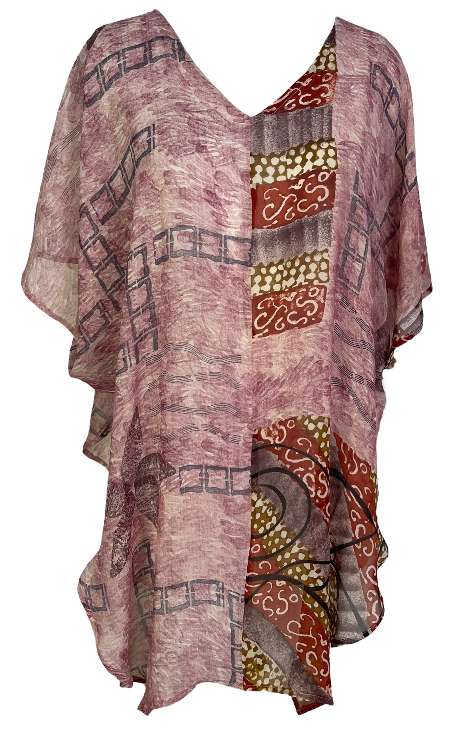 PRG7049 Sheer Avatar Pure Silk Waterfall Top - Velora Luxury Fashion