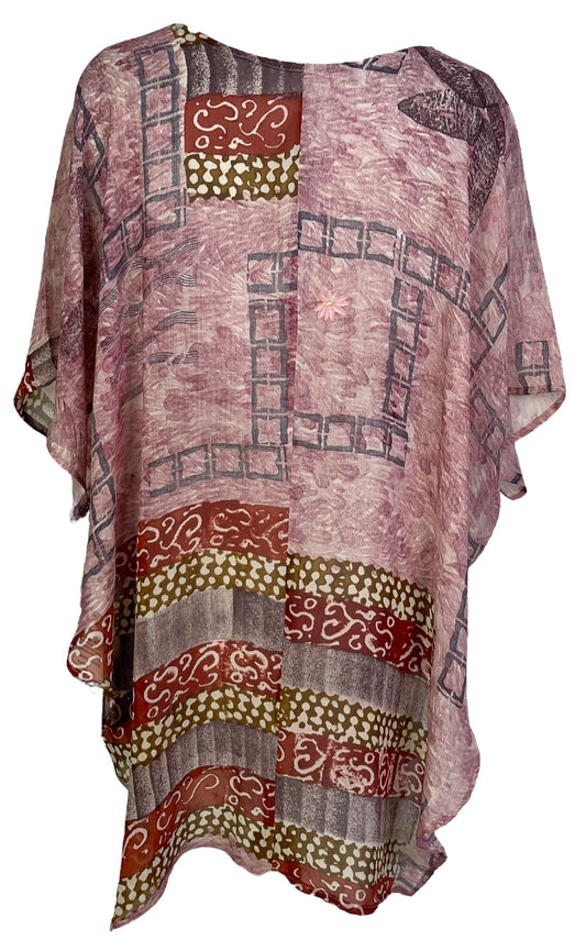PRG7049 Sheer Avatar Pure Silk Waterfall Top - Velora Luxury Fashion