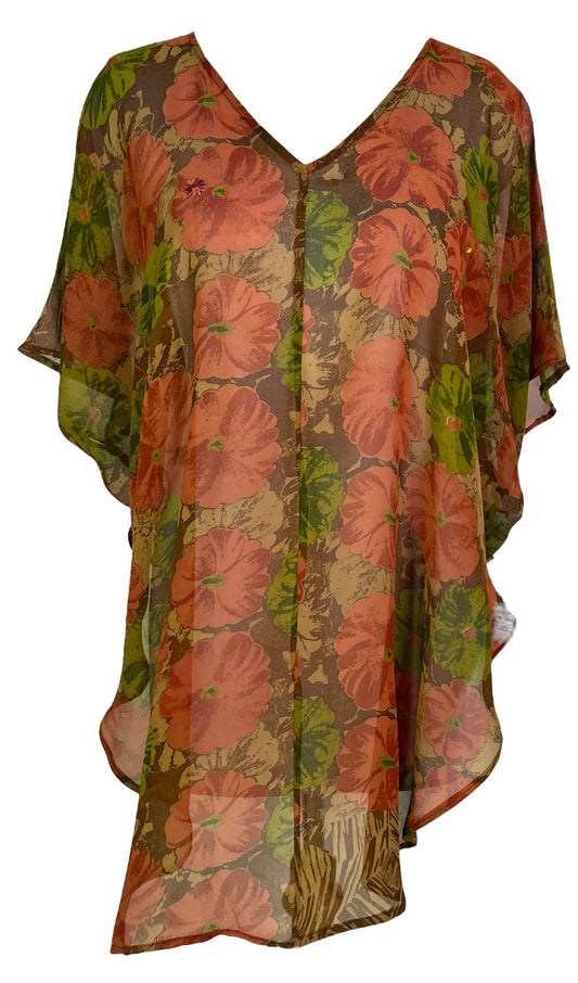PRG7052 Sheer Avatar Pure Silk Waterfall Top - Velora Luxury Fashion