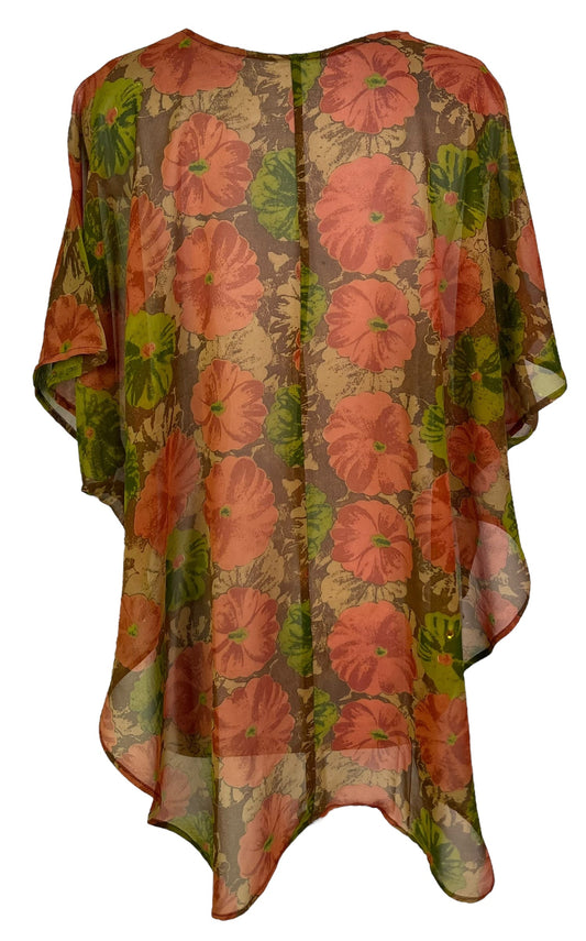 PRG7052 Sheer Avatar Pure Silk Waterfall Top - Velora Luxury Fashion