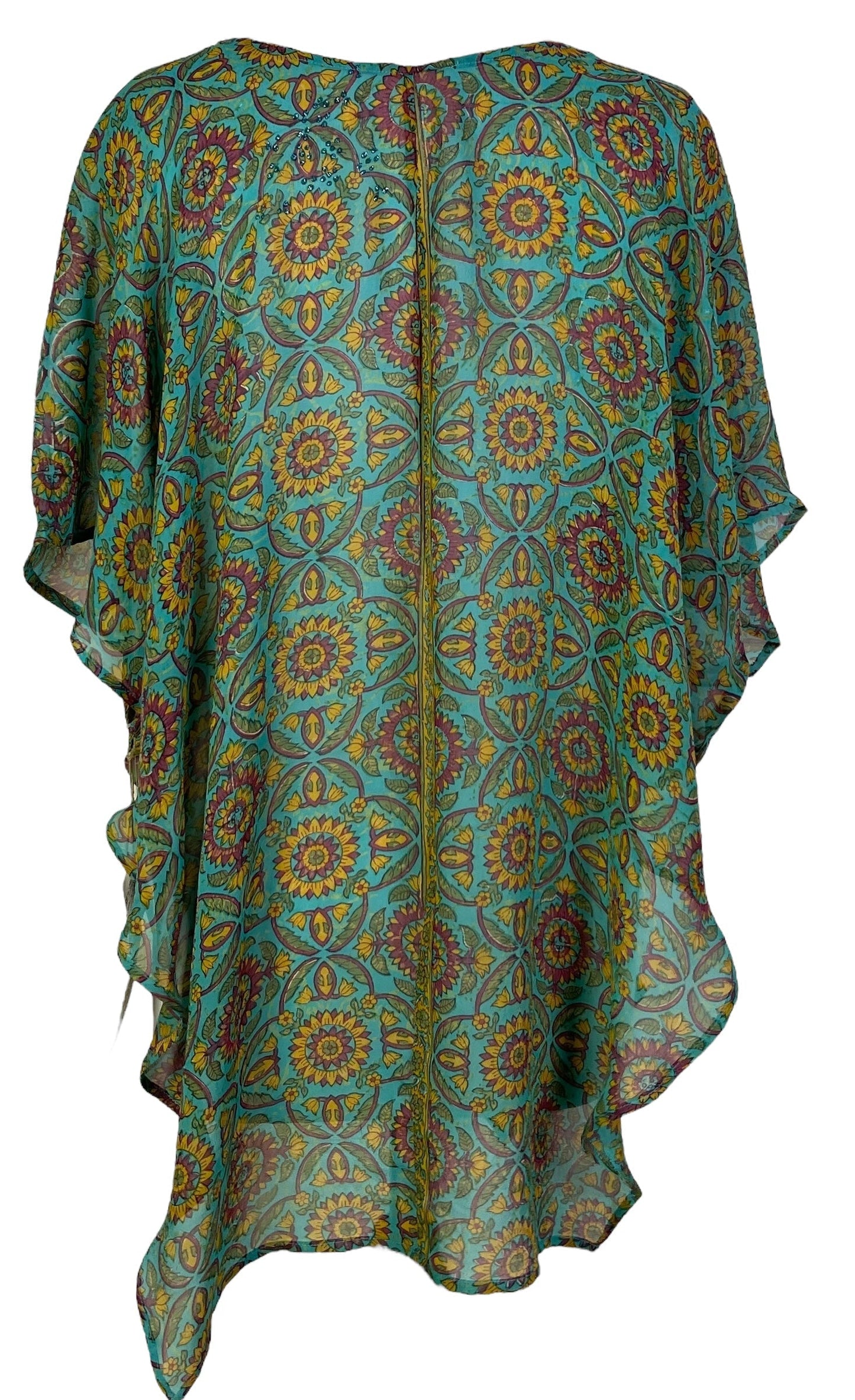 PRG7062 Sheer Avatar Pure Silk Waterfall Top - Velora Luxury Fashion