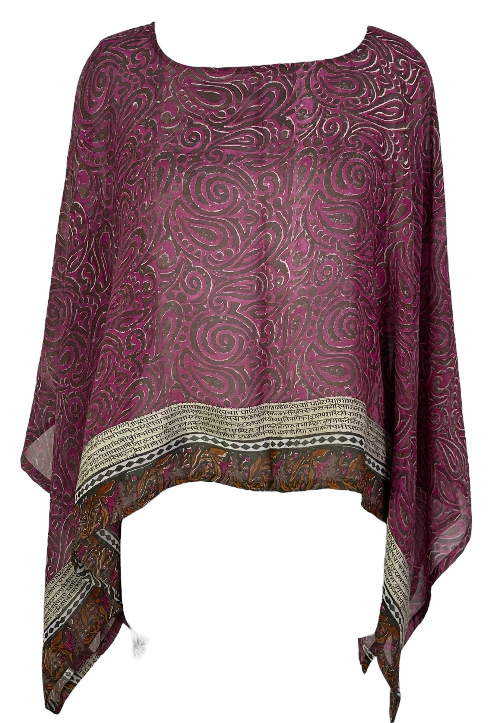 PRG7089 Sheer Avatar Pure Silk Capelet Poncho - Velora Luxury Fashion