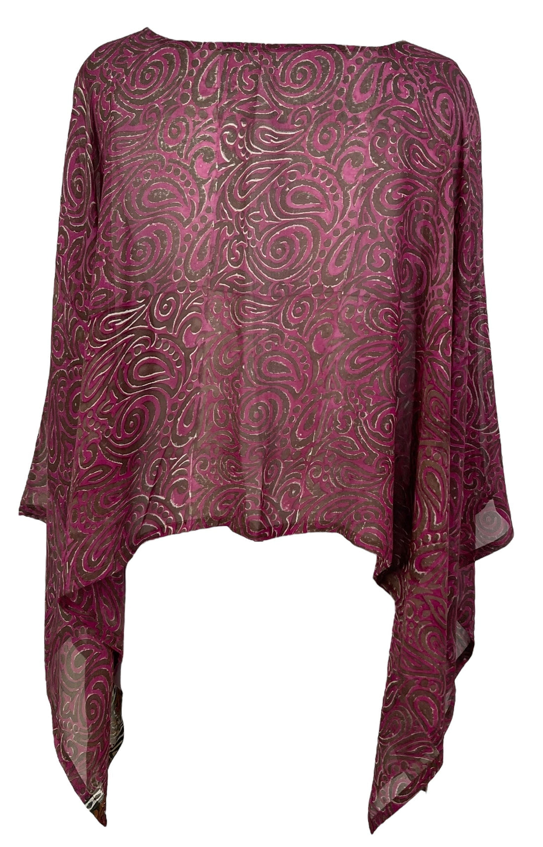 PRG7089 Sheer Avatar Pure Silk Capelet Poncho - Velora Luxury Fashion
