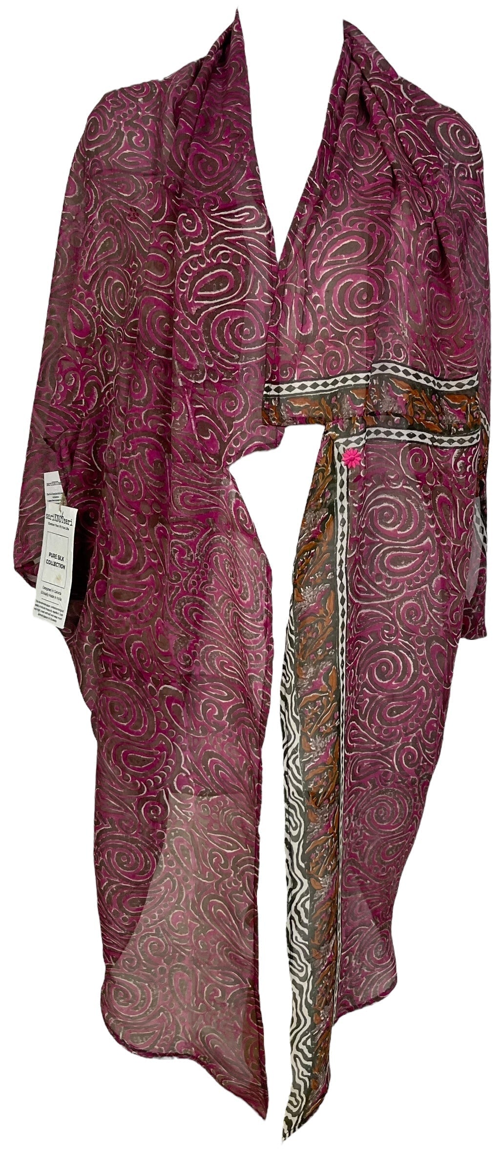 PRG7089 Sheer Avatar Pure Silk Cardigan - Velora Luxury Fashion