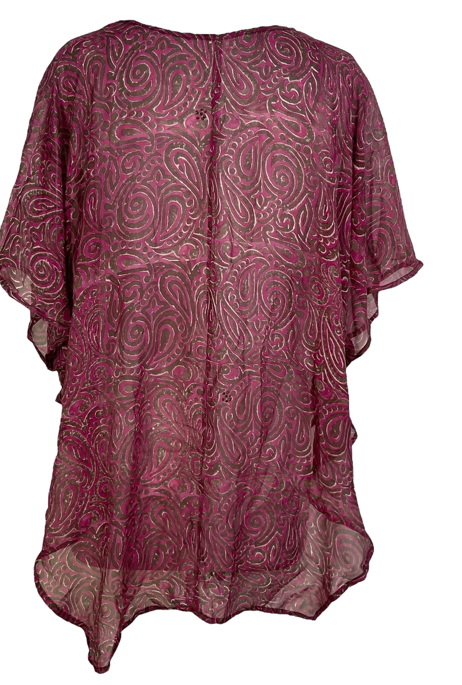 PRG7089 Sheer Avatar Pure Silk Waterfall Top - Velora Luxury Fashion