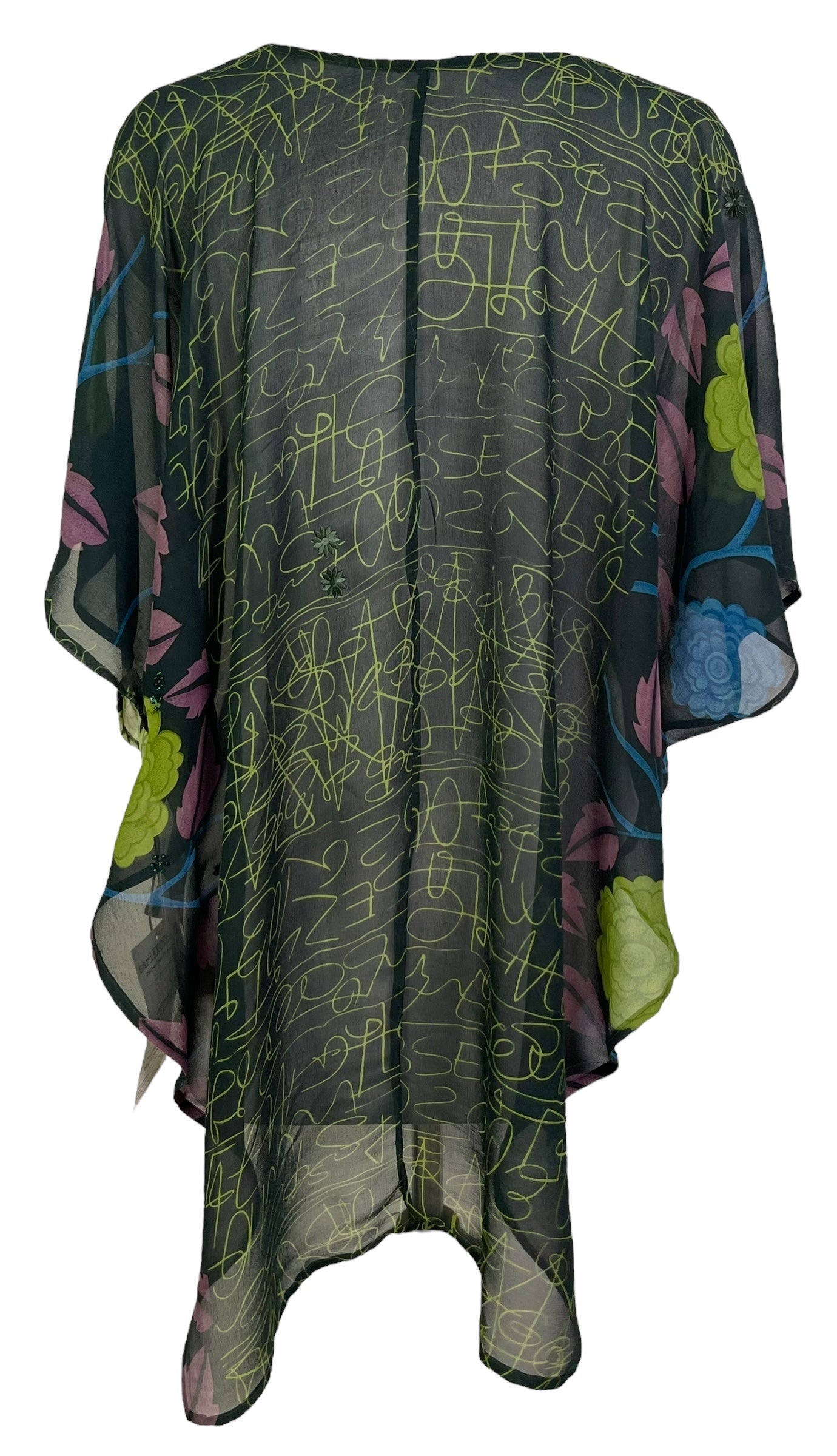 PRG7098 Sheer Sheer Avatar Pure Silk Waterfall Top - Velora