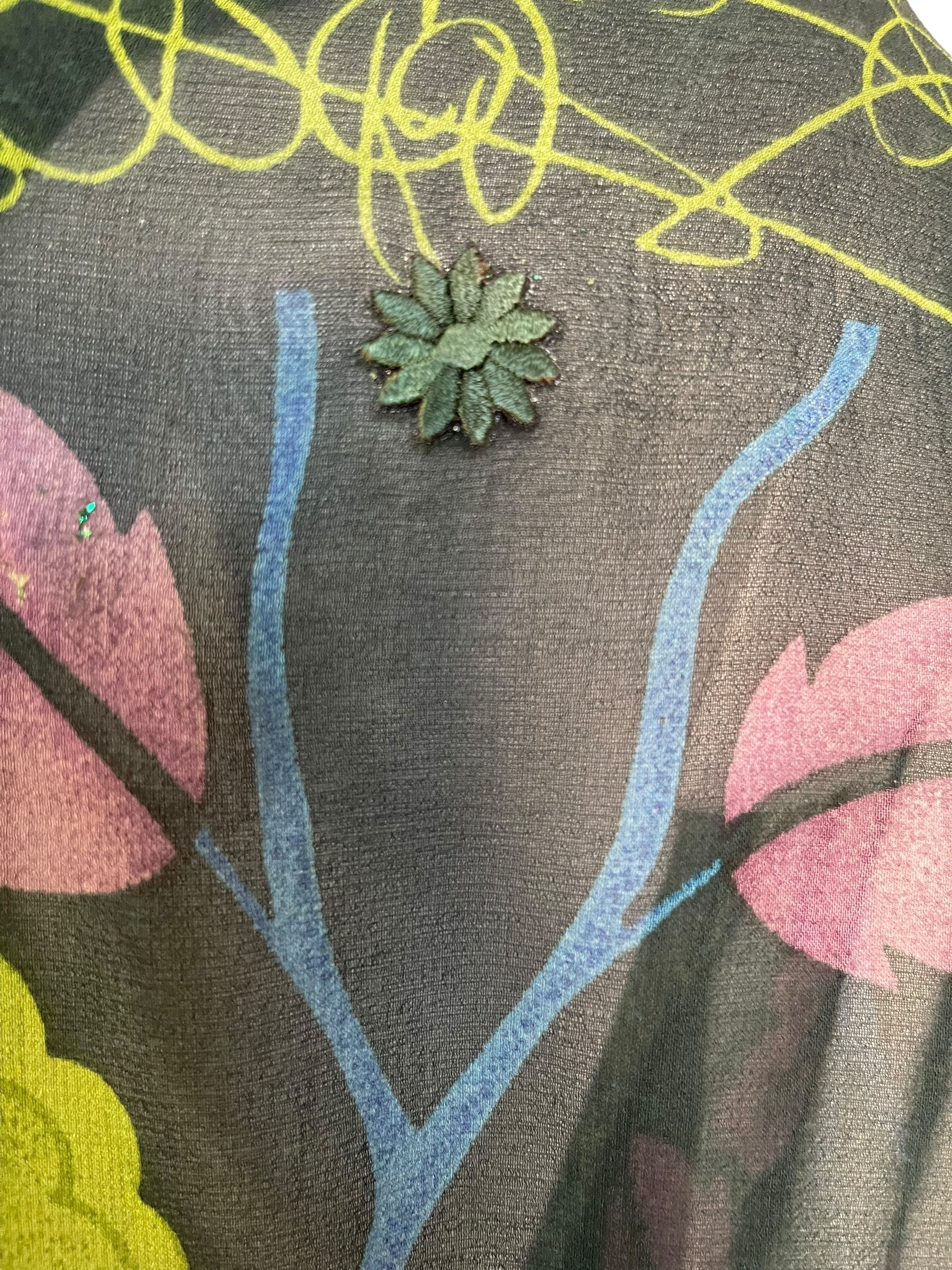 PRG7098 Sheer Sheer Avatar Pure Silk Waterfall Top - Velora