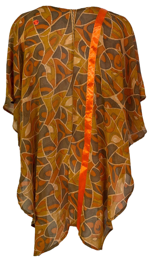 PRG7101 Sheer Avatar Pure Silk Waterfall Top - Velora Luxury Fashion