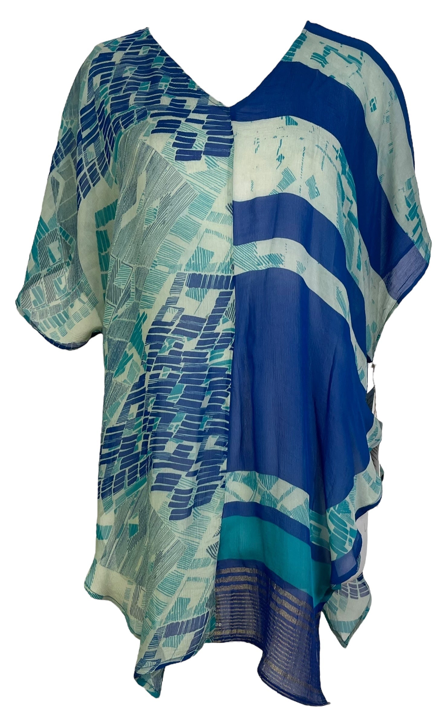 PRG7102 Sheer Avatar Pure Silk Waterfall Top - Velora Luxury Fashion