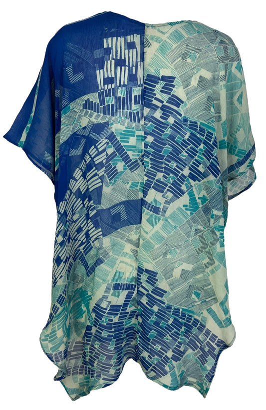 PRG7102 Sheer Avatar Pure Silk Waterfall Top - Velora Luxury Fashion