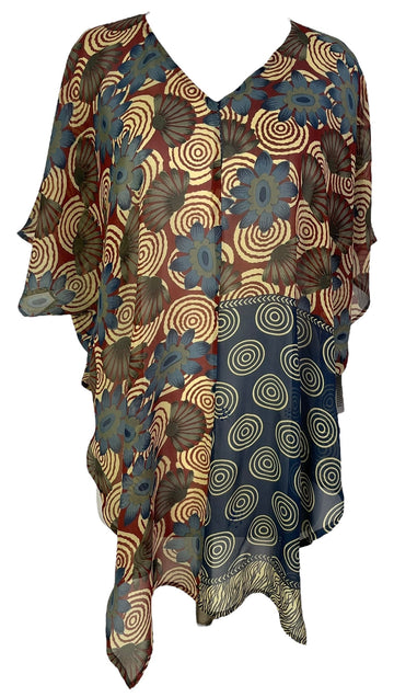 PRG7107 Sheer Avatar Pure Silk Waterfall Top - Velora Luxury Fashion