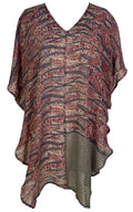 PRG7111 Sheer Avatar Pure Silk Waterfall Top - Velora Luxury Fashion