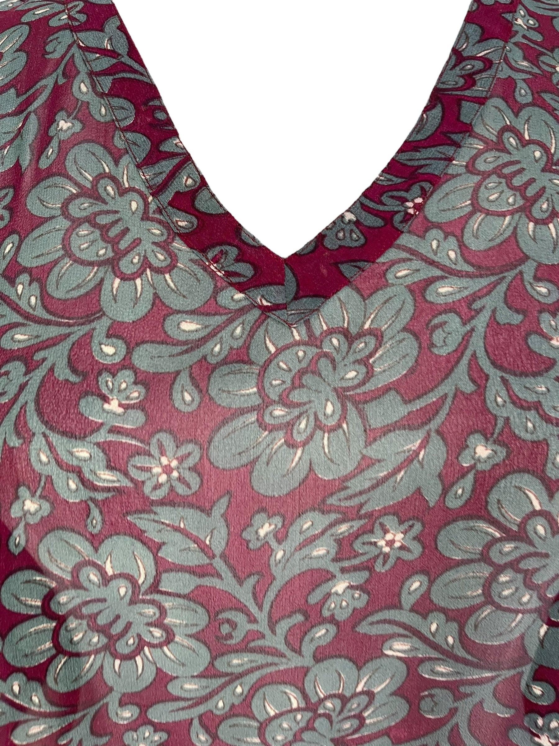 PRG7183 Sheer Avatar Pure Silk Long Tunic with Side Ties - Velora Luxury Fashion