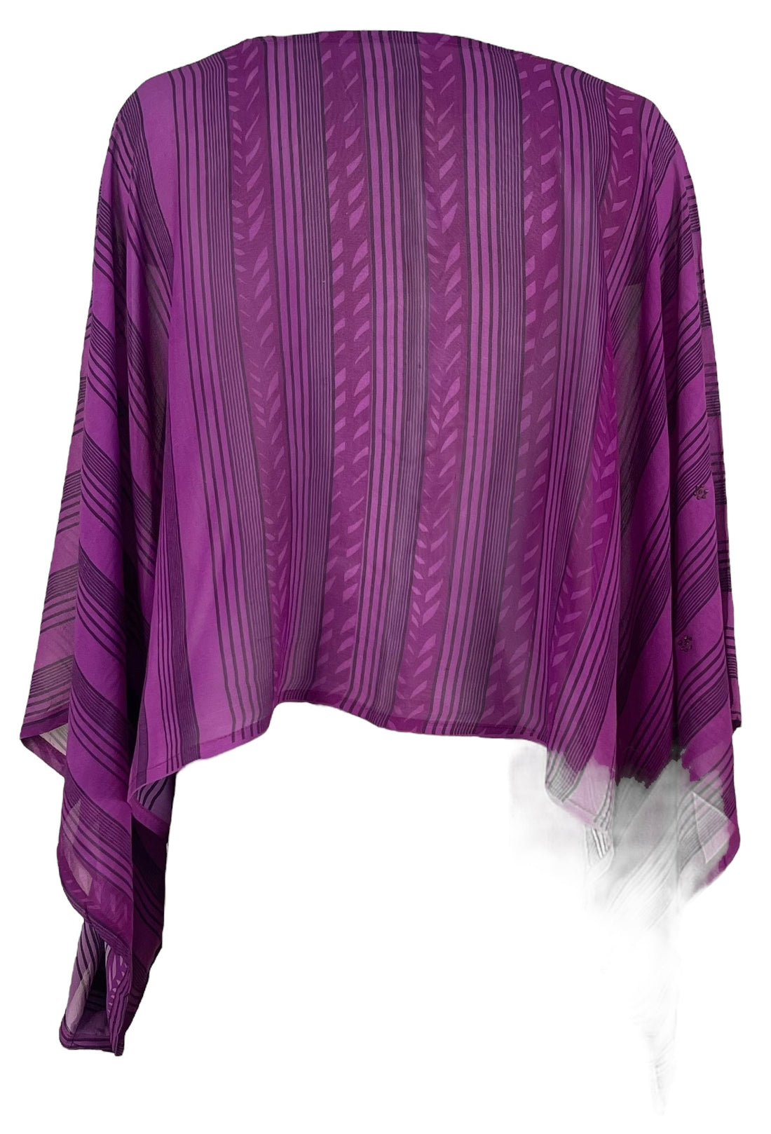 PRG7206 Sheer Avatar Pure Silk Kimono-Sleeved Top - Velora Luxury Fashion