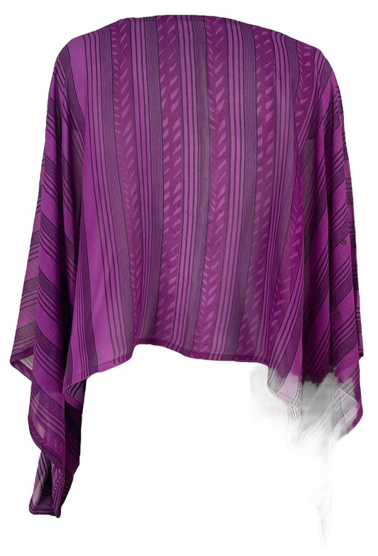 PRG7206 Sheer Avatar Pure Silk Kimono-Sleeved Top - Velora Luxury Fashion
