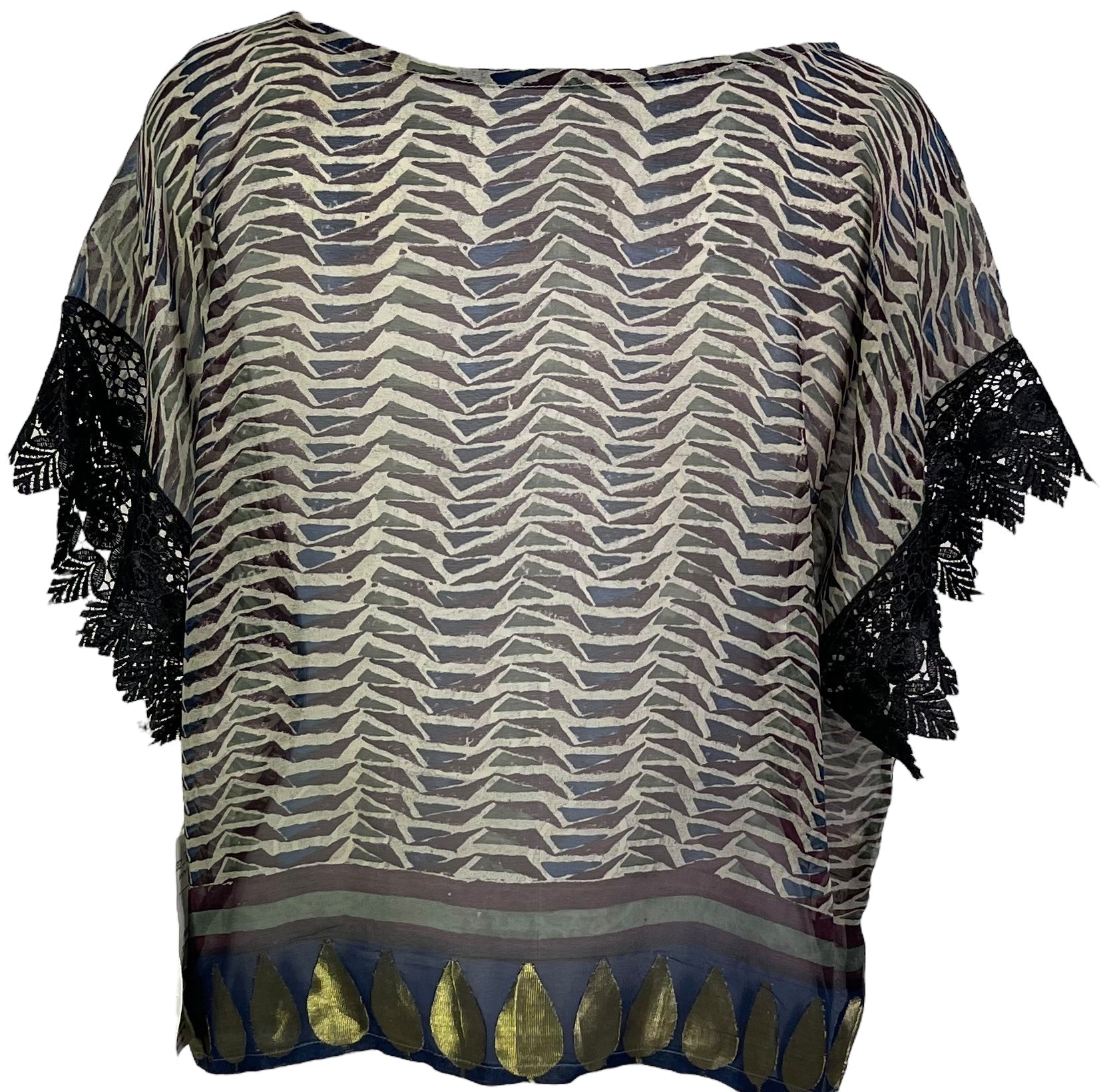 PRG7210 Sheer Avatar Pure Silk Boxy Top - Velora Luxury Fashion