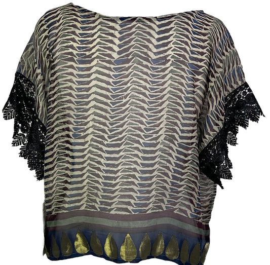 PRG7210 Sheer Avatar Pure Silk Boxy Top - Velora Luxury Fashion