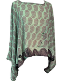 PRG7329 Sheer Avatar Pure Silk Kimono-Sleeved Top - Velora Luxury Fashion