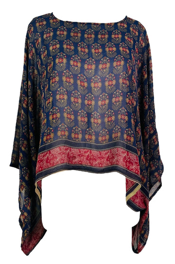 PRG7334 Sheer Avatar Pure Silk Kimono-Sleeved Top - Velora Luxury Fashion